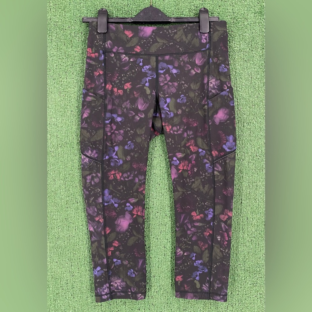 Lululemon Fast 7/8 Frozen Flourish Floral Cropped Leggings Women’s Size 8